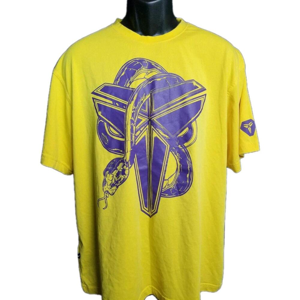 Kobe Bryant T Shirt Mens 3 Mamba Snake Lakers Basketball Yellow Purple